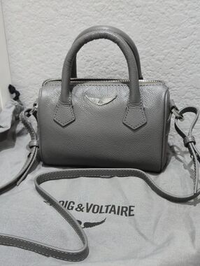 Zadig & Voltaire Sunny XS In Grey Pebbled Leather